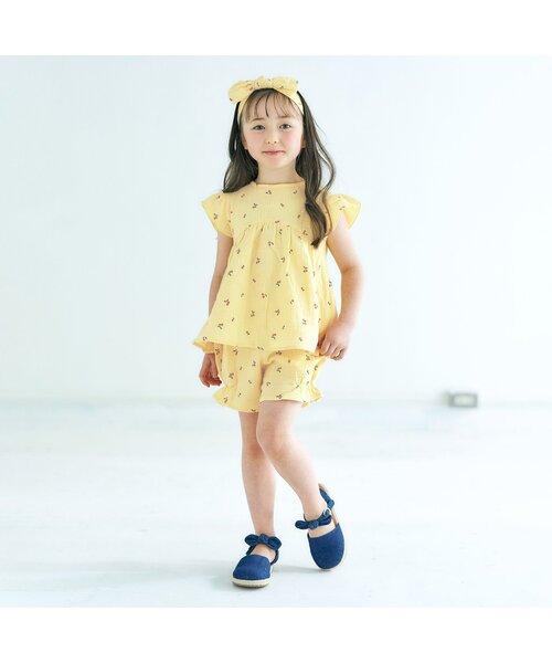 apres les cours(アプレレクール)の「ガーゼリボンヘアバンド(ヘアバンド・キッズ・ブルー/イエロー/ベージュ・46/50/56)」の5枚目の写真