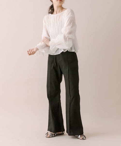 mline（エムライン）の「[mline]シアーギャザーブラウス（シャツ/ブラウス・レディース・ブルー/オフホワイト/イエロー/ブラック・FREE）」の13枚目の写真