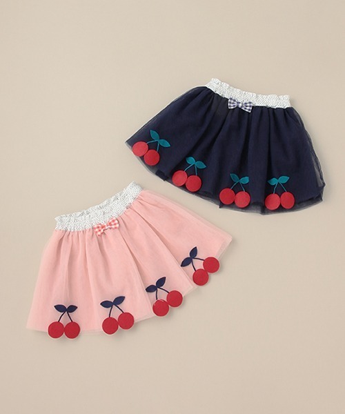 baby cheer（ベイビーチアー）の「さくらんぼチュールスカート（スカート・キッズ・ピンク/ネイビー・80-90cm/100cm/110cm/120cm）」の9枚目の写真