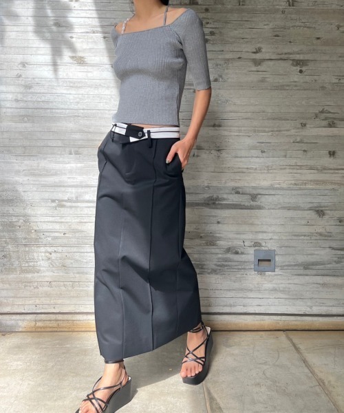 LE CIEL BLEU(ルシェルブルー)の「パールストラップハーフスリーブニットトップ / Pearl Strap Half Sleeve Knit Top(ニット/セーター・レディース・グレー/ブラック/オフホワイト/ベージュ・36)」の21枚目の写真