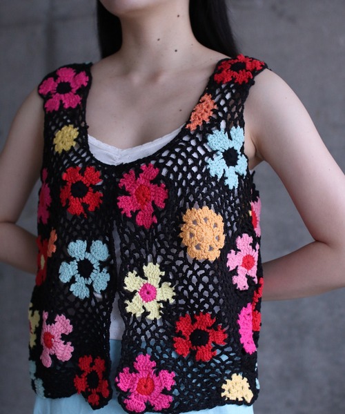grapevine by k3(グレープバインバイケースリー)の「Crochet Top(ニット/セーター・レディース・マルチ・S)」の2枚目の写真
