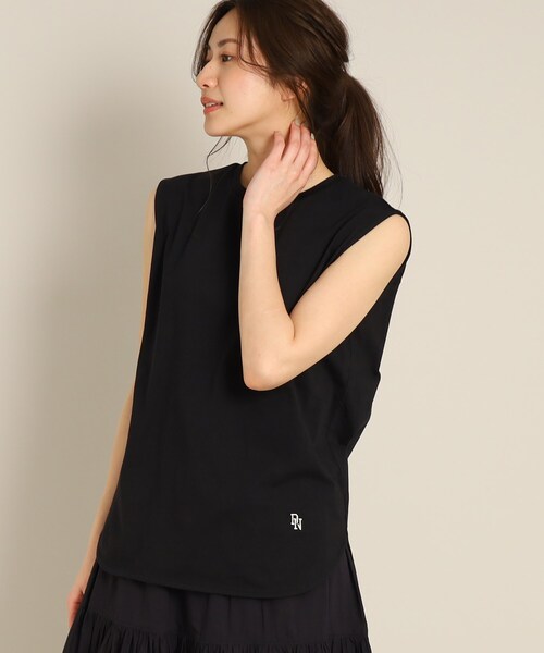 Dessin（デッサン）の「【洗える】シャツテールスリーブレスカットソー<XS~L>（Tシャツ/カットソー・レディース・ネイビー/ブルー/チャコールグレー/ホワイト系/ブラック/ダークウッド/モスグリーン・00/01/02/03）」の16枚目の写真