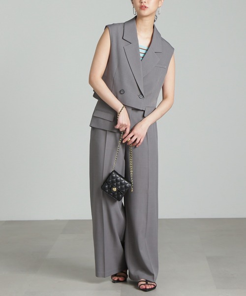 FREE'S MART(フリーズマート)の「【WEB限定】《コレクション》フラップ付きワイドパンツ(スラックス・レディース・グレー・SMALL/MEDIUM)」の6枚目の写真