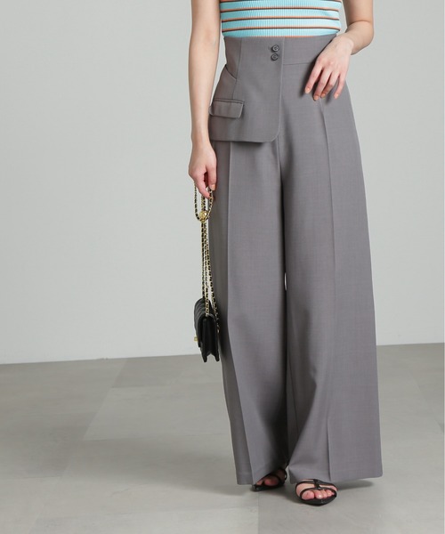 FREE'S MART(フリーズマート)の「【WEB限定】《コレクション》フラップ付きワイドパンツ(スラックス・レディース・グレー・SMALL/MEDIUM)」の5枚目の写真
