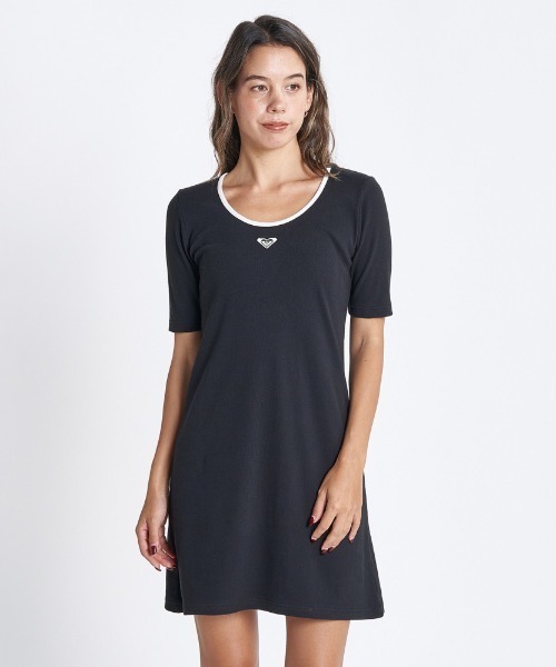 ROXY（ロキシー）の「SUNNY DAY DRESS/ロキシーワンピース（ワンピース・レディース・ベージュ/ホワイト/ブラック/ブラック系その他・MEDIUM/LARGE/SMALL）」の3枚目の写真