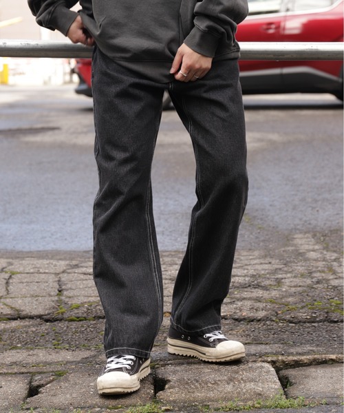 UNCORD(アンコード)の「【UNCORD】レギュラーストレート ルーズストレート デニムパンツ(デニムパンツ・メンズ・ネイビー/ケミカルウォッシュ/ブラック/サックスブルー/グレー・MEDIUM/LARGE/X-LARGE)」の2枚目の写真