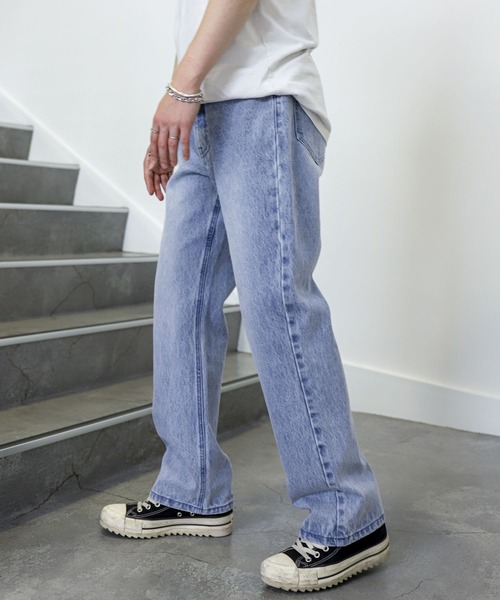 UNCORD(アンコード)の「【UNCORD】レギュラーストレート ルーズストレート デニムパンツ(デニムパンツ・メンズ・ネイビー/ケミカルウォッシュ/ブラック/サックスブルー/グレー・MEDIUM/LARGE/X-LARGE)」の5枚目の写真