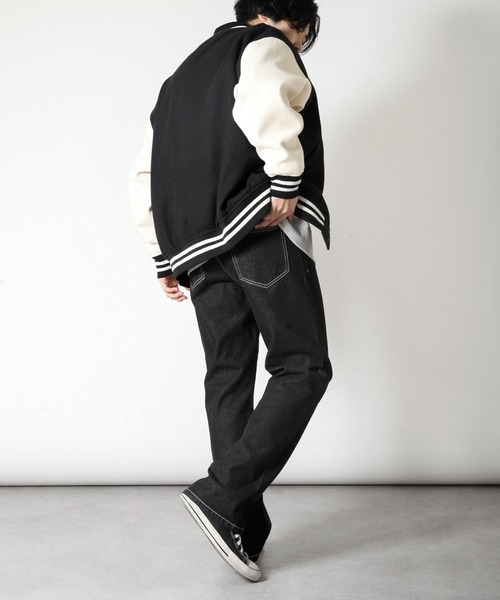 UNCORD(アンコード)の「【UNCORD】レギュラーストレート ルーズストレート デニムパンツ(デニムパンツ・メンズ・ネイビー/ケミカルウォッシュ/ブラック/サックスブルー/グレー・MEDIUM/LARGE/X-LARGE)」の12枚目の写真