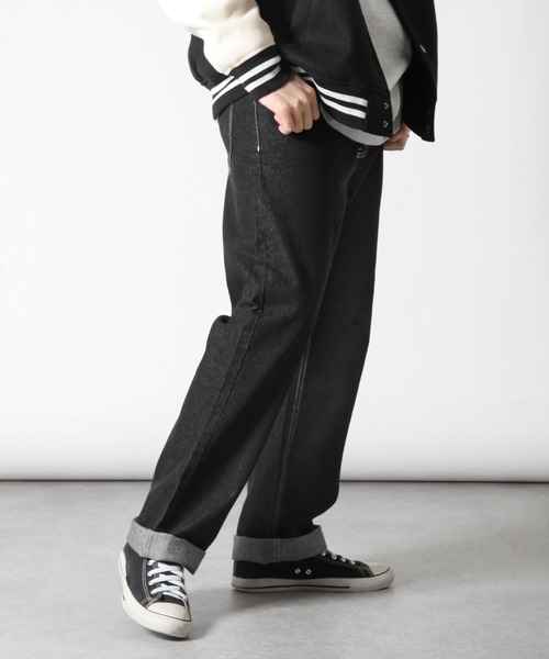 UNCORD(アンコード)の「【UNCORD】レギュラーストレート ルーズストレート デニムパンツ(デニムパンツ・メンズ・ネイビー/ケミカルウォッシュ/ブラック/サックスブルー/グレー・MEDIUM/LARGE/X-LARGE)」の14枚目の写真