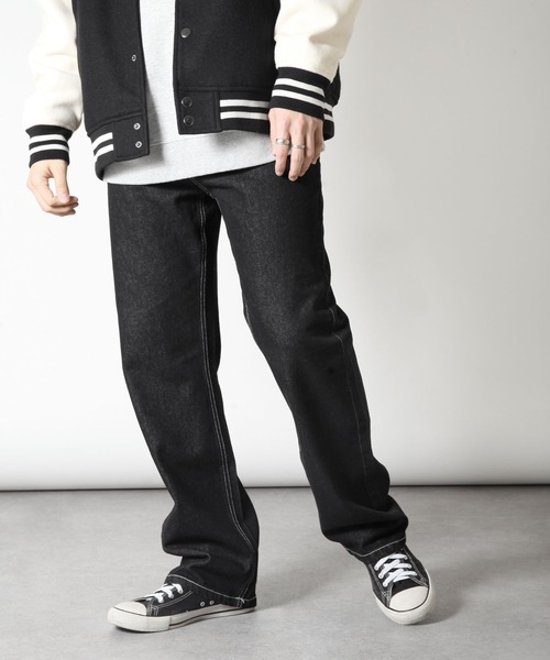 UNCORD(アンコード)の「【UNCORD】レギュラーストレート ルーズストレート デニムパンツ(デニムパンツ・メンズ・ネイビー/ケミカルウォッシュ/ブラック/サックスブルー/グレー・MEDIUM/LARGE/X-LARGE)」の15枚目の写真