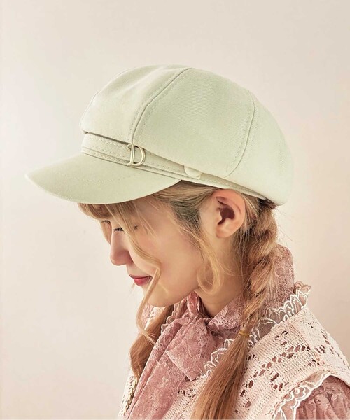 GRANDEDGE（グランドエッジ）の「イニシャルハット キャスケット Dバックル（キャスケット・レディース・ベージュ/ブラック/アイボリー・99）」の4枚目の写真