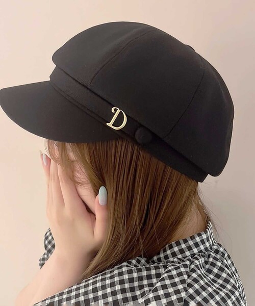 GRANDEDGE（グランドエッジ）の「イニシャルハット キャスケット Dバックル（キャスケット・レディース・ベージュ/ブラック/アイボリー・99）」の13枚目の写真