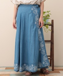Shanti Shanti 刺繍デニムラップスカート【WEB限定】