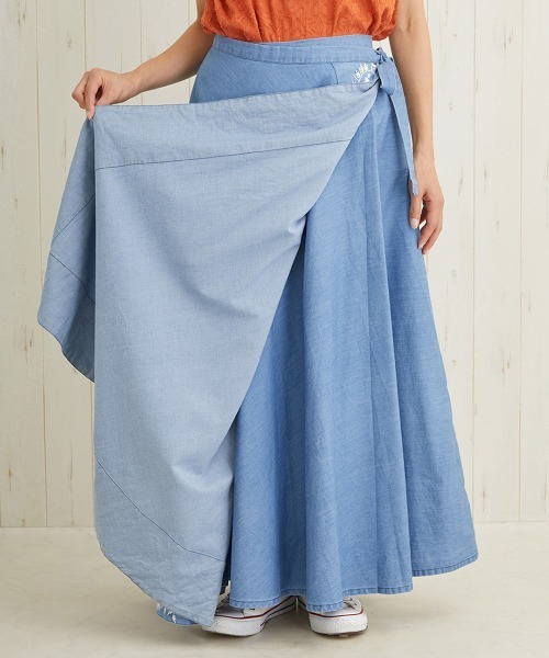 チチカカ(チチカカ)の「Shanti Shanti 刺繍デニムラップスカート【WEB限定】(デニムスカート・レディース・ブルー・FREE)」の11枚目の写真