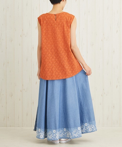 チチカカ(チチカカ)の「Shanti Shanti 刺繍デニムラップスカート【WEB限定】(デニムスカート・レディース・ブルー・FREE)」の7枚目の写真