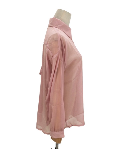 Amulet（アミュレット）の「シースルー長袖シャツ（シャツ/ブラウス・レディース・ピンク/ホワイト/ブルー・L/XL/M）」の18枚目の写真