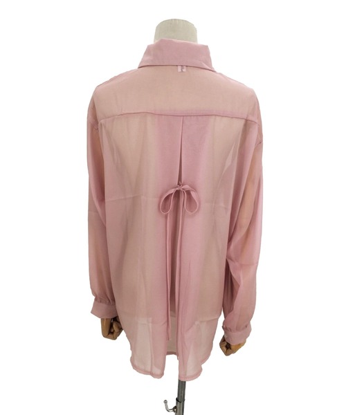 Amulet（アミュレット）の「シースルー長袖シャツ（シャツ/ブラウス・レディース・ピンク/ホワイト/ブルー・L/XL/M）」の19枚目の写真