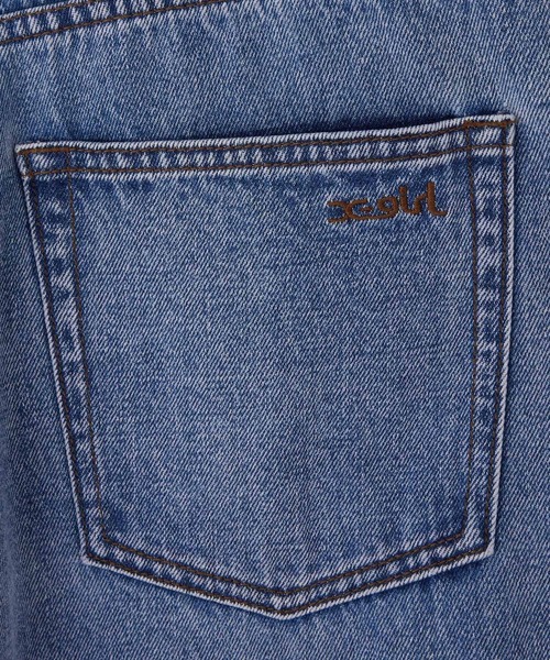 X-girl（エックスガール）の「CENTER SEAM WIDE LEG DENIM PANTS（デニムパンツ・レディース・インディゴブルー/ブラック・XS/S/M）」の12枚目の写真