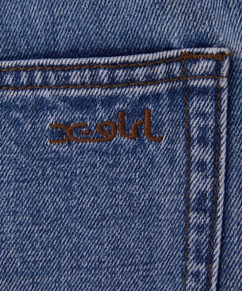 X-girl（エックスガール）の「CENTER SEAM WIDE LEG DENIM PANTS（デニムパンツ・レディース・インディゴブルー/ブラック・XS/S/M）」の18枚目の写真