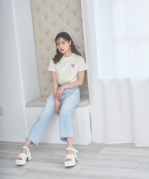 ANDGEEBEE（アンジービー）の「サガラハートT（Tシャツ/カットソー・レディース・ブラック/アイボリー・MEDIUM）」の5枚目の写真