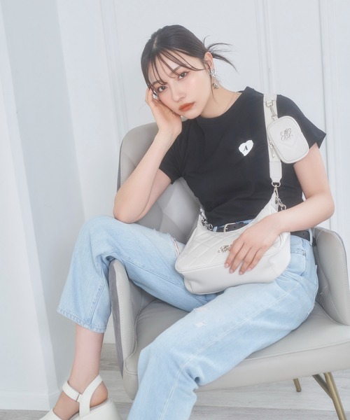 ANDGEEBEE（アンジービー）の「サガラハートT（Tシャツ/カットソー・レディース・ブラック/アイボリー・MEDIUM）」の14枚目の写真