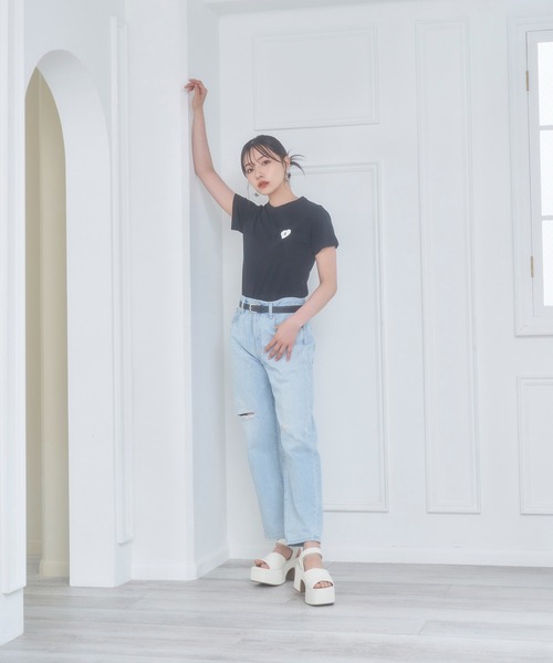 ANDGEEBEE（アンジービー）の「サガラハートT（Tシャツ/カットソー・レディース・ブラック/アイボリー・MEDIUM）」の16枚目の写真