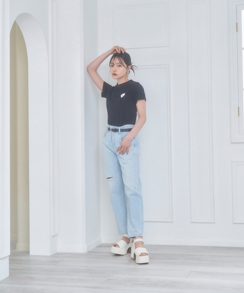 ANDGEEBEE（アンジービー）の「サガラハートT（Tシャツ/カットソー・レディース・ブラック/アイボリー・MEDIUM）」の12枚目の写真