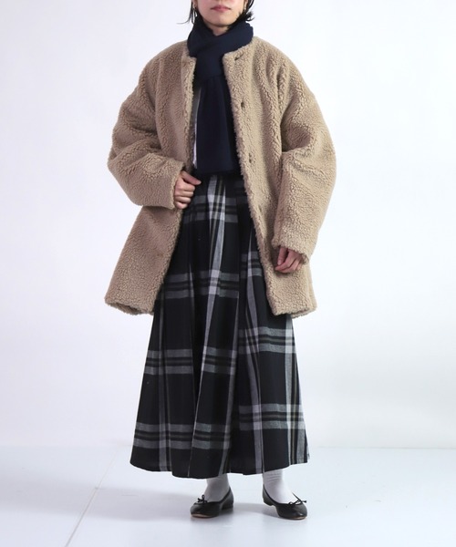 Honnete ] OVERSIZED NO COLLAR JACKET / オーバーサイズノーカラー