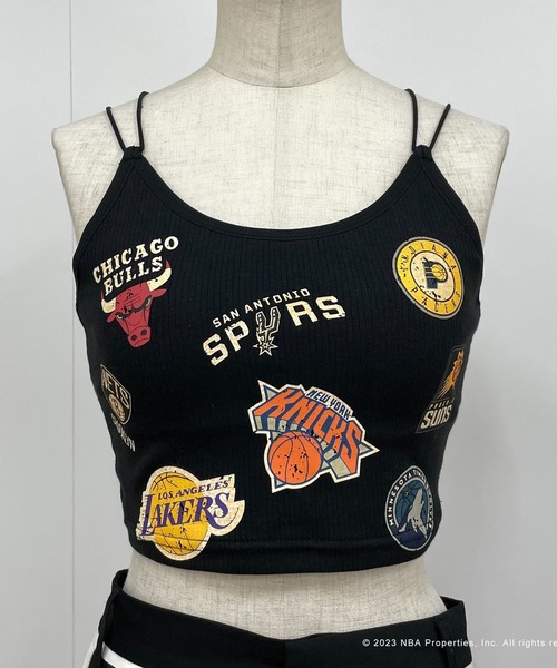 PAGEBOY（ページボーイ）の「NBAマルチプリントショートキャミ（キャミソール・レディース・ブラック/オフホワイト・FREE）」の11枚目の写真