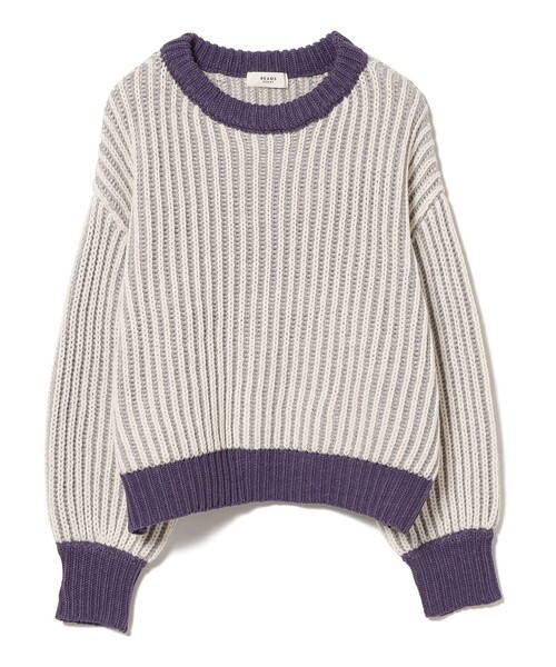 BEAMS HEART（ビームスハート）の「BEAMS HEART / 襟配色 ストライプ柄 ニットプルオーバー（ニット/セーター・レディース・パープル/グリーン系その他/ホワイト系その他5・FREE）」の18枚目の写真