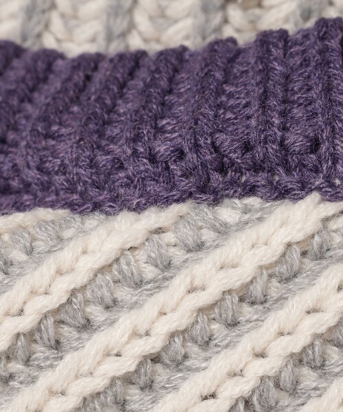 BEAMS HEART（ビームスハート）の「BEAMS HEART / 襟配色 ストライプ柄 ニットプルオーバー（ニット/セーター・レディース・パープル/グリーン系その他/ホワイト系その他5・FREE）」の17枚目の写真