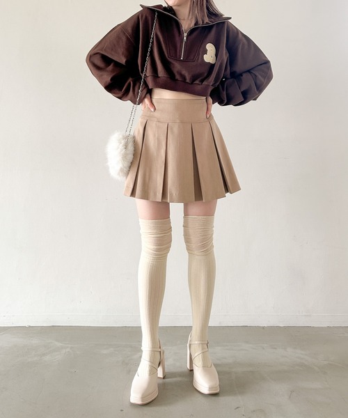 Heather（ヘザー）の「ワイドプリーツミニスカート　966376（スカート・レディース・ベージュ/グレー/ブラック/グレー系その他・M/S）」の9枚目の写真