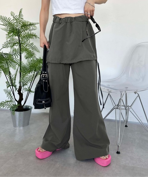 sedacle(セダクル)の「skirt layered pants(その他パンツ・レディース・カーキ/グレー・FREE)」の2枚目の写真