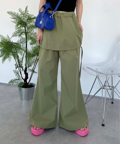 sedacle(セダクル)の「skirt layered pants(その他パンツ・レディース・カーキ/グレー・FREE)」の1枚目の写真