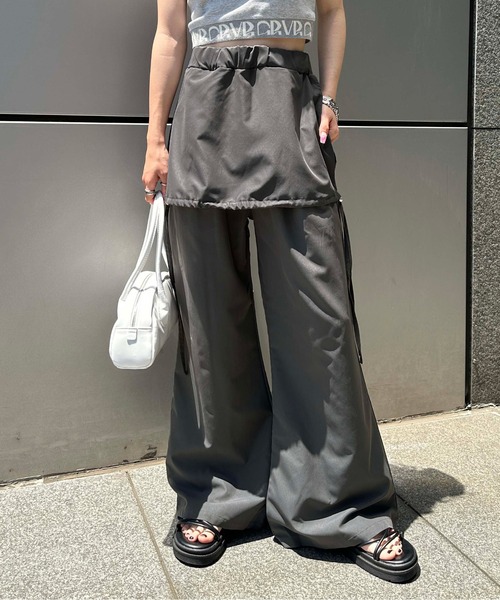sedacle(セダクル)の「skirt layered pants(その他パンツ・レディース・カーキ/グレー・FREE)」の3枚目の写真