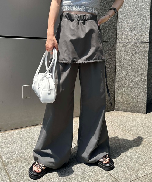 sedacle(セダクル)の「skirt layered pants(その他パンツ・レディース・カーキ/グレー・FREE)」の4枚目の写真