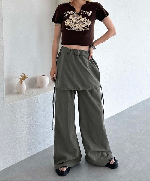sedacle(セダクル)の「skirt layered pants(その他パンツ・レディース・カーキ/グレー・FREE)」の12枚目の写真