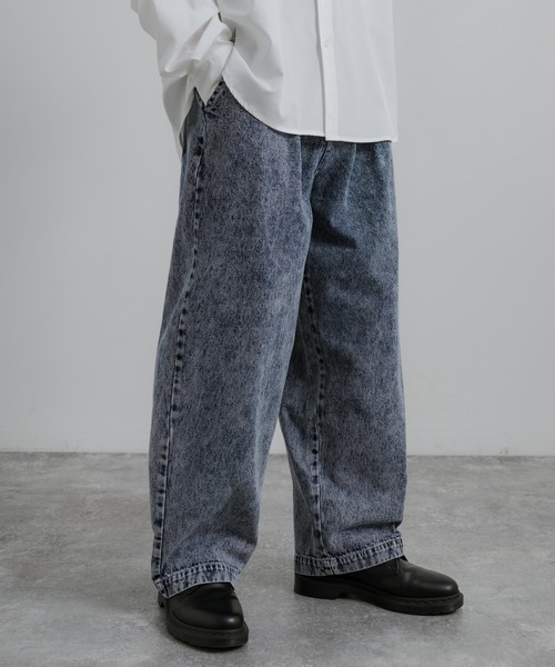 Rocky Monroe(ロッキーモンロー)の「10オンスワイドテーパードデニムパンツ(デニムパンツ・メンズ・ライトインディゴブルー/ブラック/ブラウン/ライトブルー/スミクロ/インディゴブルー/ライトブラック/ダークインディゴブルー・L/S/M)」の2枚目の写真