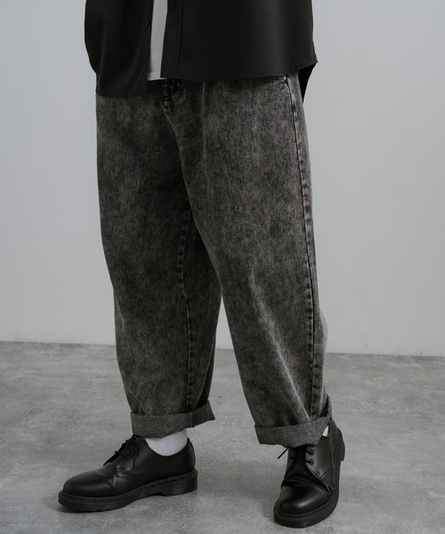 Rocky Monroe(ロッキーモンロー)の「10オンスワイドテーパードデニムパンツ(デニムパンツ・メンズ・ライトインディゴブルー/ブラック/ブラウン/ライトブルー/スミクロ/インディゴブルー/ライトブラック/ダークインディゴブルー・L/S/M)」の4枚目の写真