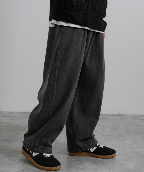 Rocky Monroe(ロッキーモンロー)の「10オンスワイドテーパードデニムパンツ(デニムパンツ・メンズ・ライトインディゴブルー/ブラック/ブラウン/ライトブルー/スミクロ/インディゴブルー/ライトブラック/ダークインディゴブルー・L/S/M)」の5枚目の写真