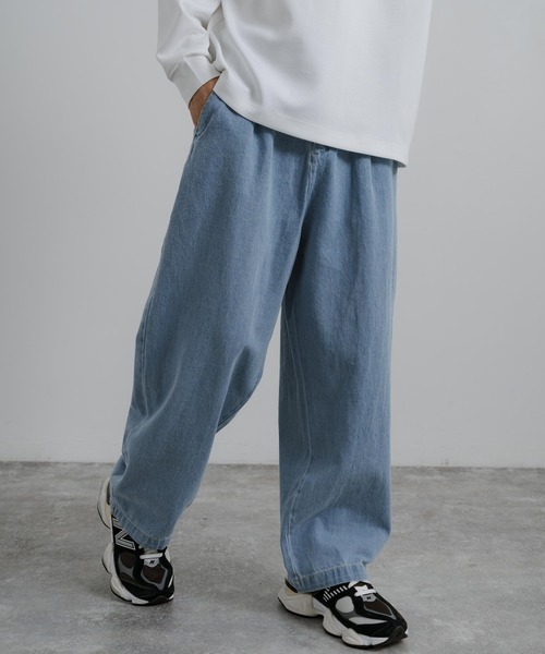 Rocky Monroe(ロッキーモンロー)の「10オンスワイドテーパードデニムパンツ(デニムパンツ・メンズ・ライトインディゴブルー/ブラック/ブラウン/ライトブルー/スミクロ/インディゴブルー/ライトブラック/ダークインディゴブルー・L/S/M)」の7枚目の写真