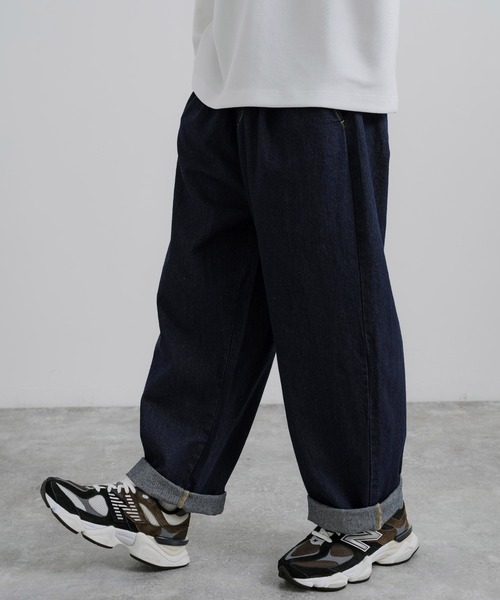 Rocky Monroe(ロッキーモンロー)の「10オンスワイドテーパードデニムパンツ(デニムパンツ・メンズ・ライトインディゴブルー/ブラック/ブラウン/ライトブルー/スミクロ/インディゴブルー/ライトブラック/ダークインディゴブルー・L/S/M)」の8枚目の写真