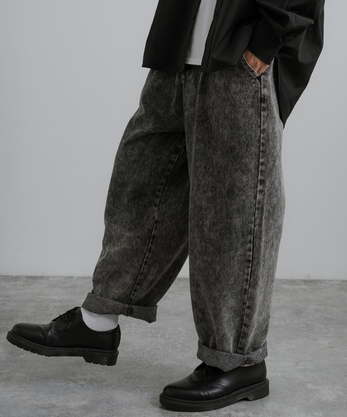 Rocky Monroe(ロッキーモンロー)の「10オンスワイドテーパードデニムパンツ(デニムパンツ・メンズ・ライトインディゴブルー/ブラック/ブラウン/ライトブルー/スミクロ/インディゴブルー/ライトブラック/ダークインディゴブルー・L/S/M)」の13枚目の写真
