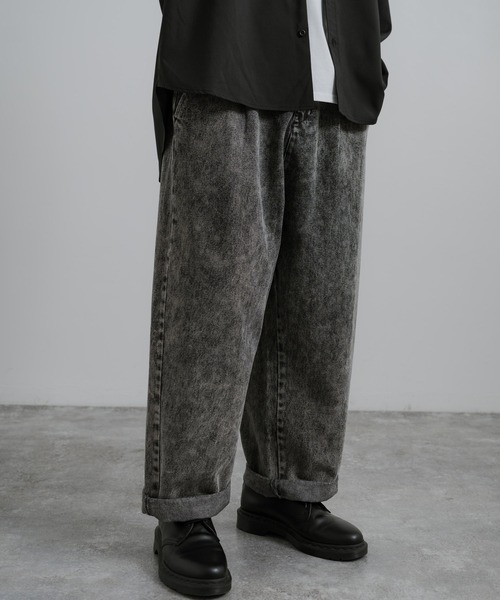 Rocky Monroe(ロッキーモンロー)の「10オンスワイドテーパードデニムパンツ(デニムパンツ・メンズ・ライトインディゴブルー/ブラック/ブラウン/ライトブルー/スミクロ/インディゴブルー/ライトブラック/ダークインディゴブルー・L/S/M)」の14枚目の写真
