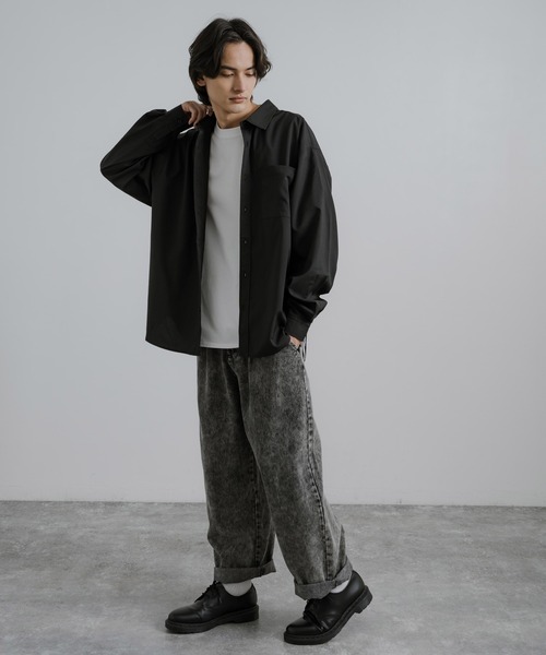 Rocky Monroe(ロッキーモンロー)の「10オンスワイドテーパードデニムパンツ(デニムパンツ・メンズ・ライトインディゴブルー/ブラック/ブラウン/ライトブルー/スミクロ/インディゴブルー/ライトブラック/ダークインディゴブルー・L/S/M)」の16枚目の写真