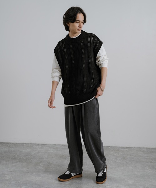 Rocky Monroe(ロッキーモンロー)の「10オンスワイドテーパードデニムパンツ(デニムパンツ・メンズ・ライトインディゴブルー/ブラック/ブラウン/ライトブルー/スミクロ/インディゴブルー/ライトブラック/ダークインディゴブルー・L/S/M)」の20枚目の写真