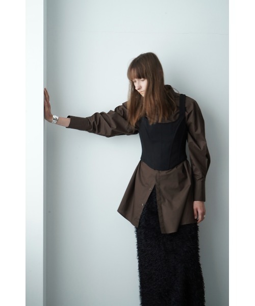 CLANE（クラネ）の「C OVER SHIRT（シャツ/ブラウス・レディース・ホワイト/ブラウン/ブラック・1/2）」の3枚目の写真