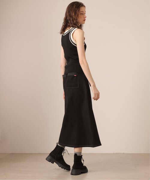 DOUBLE NAME(ダブルネーム)の「ラインリブニットタンク(タンクトップ・レディース・ブラック/キナリ/グリーン・FREE)」の9枚目の写真