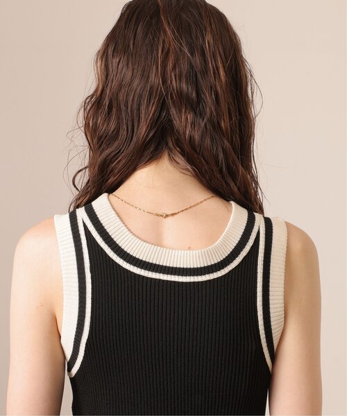 DOUBLE NAME(ダブルネーム)の「ラインリブニットタンク(タンクトップ・レディース・ブラック/キナリ/グリーン・FREE)」の15枚目の写真