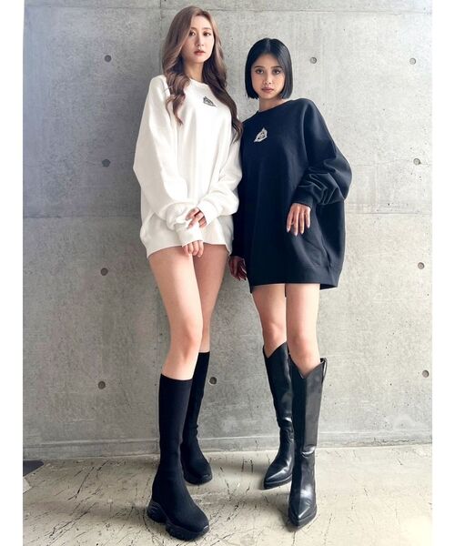 GYDA(ジェイダ)の「【倖田來未コラボ】RAISED BACK BIGスウェットTOPS(スウェット・レディース・ブラック/オフホワイト・FREE)」の8枚目の写真